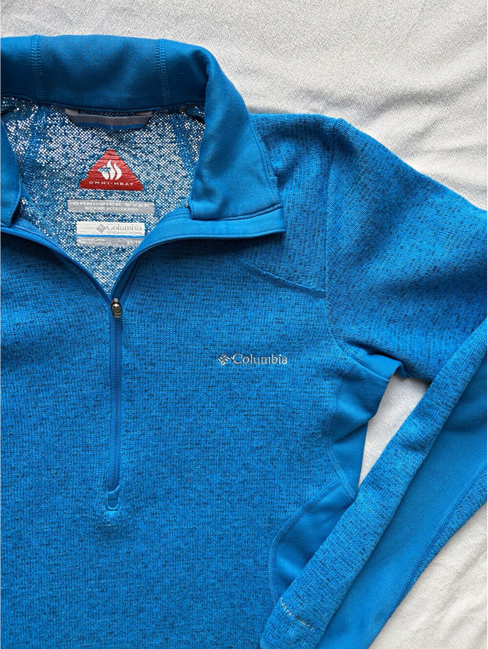 Columbia Blue Omni-Heat Blue 1/4 Zip Mock Neck Long Sleeve Pullover Women’s XS